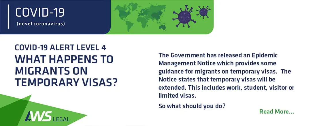 AWS Legal COVID-19 client update on temporary visas
